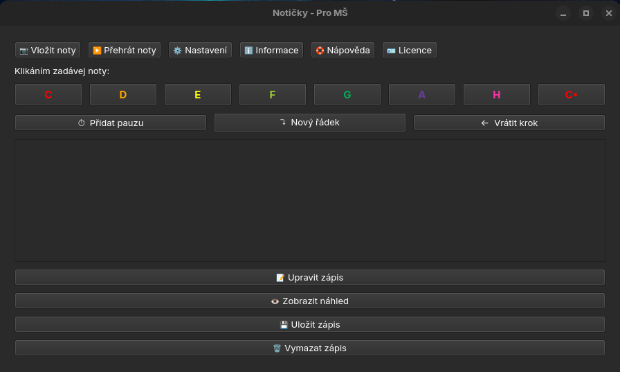 Hlavní okno aplikace – přehledné rozhraní Notiček